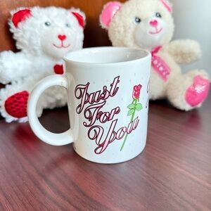 Vintage ‘Just For You’ Love/Romantic/Valentine Coffee Mug, 12oz, Anniversary Gif